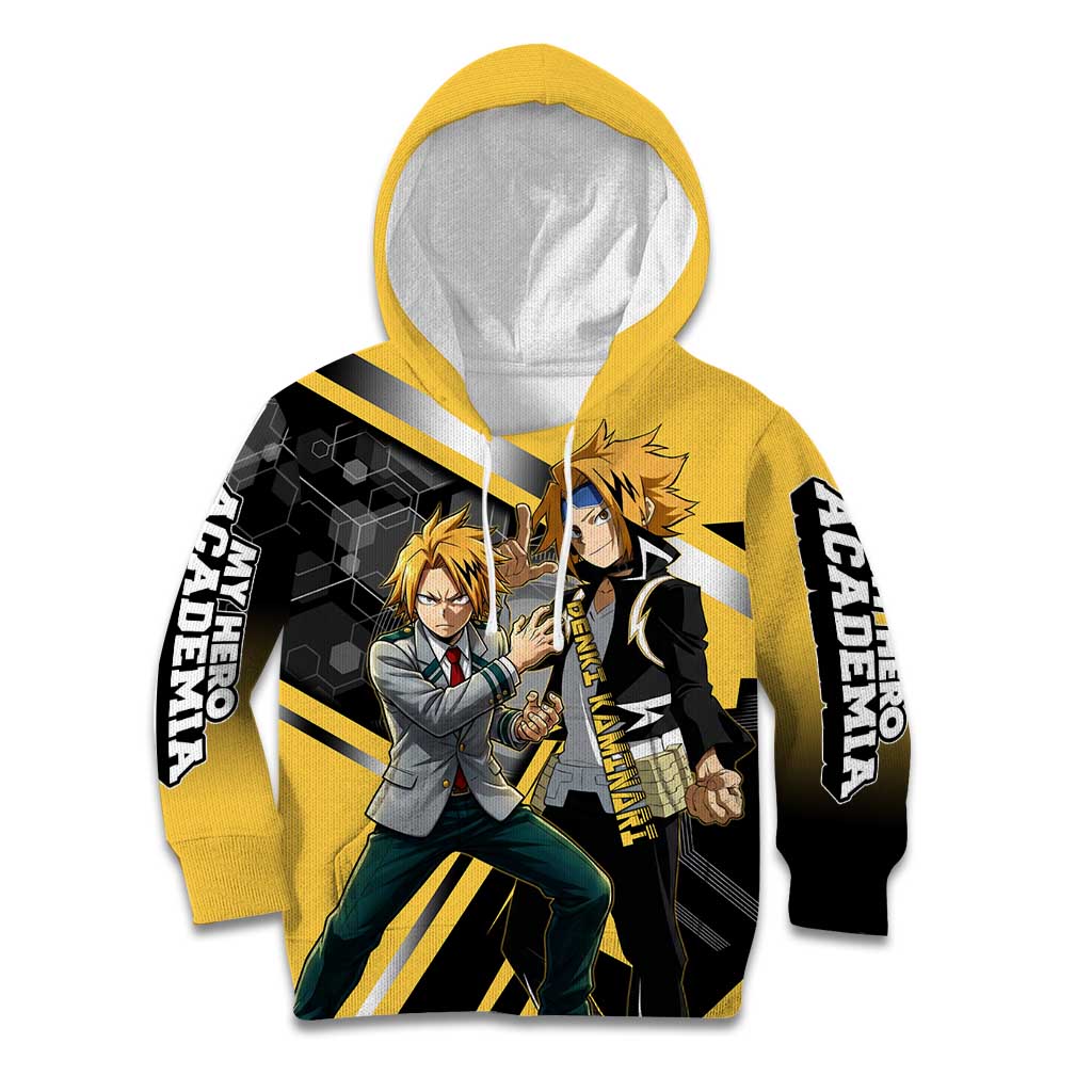 Denki Kaminari Kid Hoodie Bold Anime Action Illustration with Electric Lightning Effects