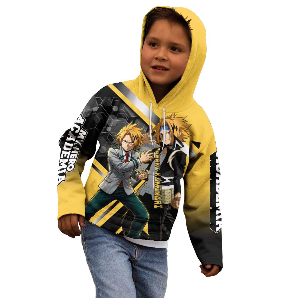 Denki Kaminari Kid Hoodie Bold Anime Action Illustration with Electric Lightning Effects