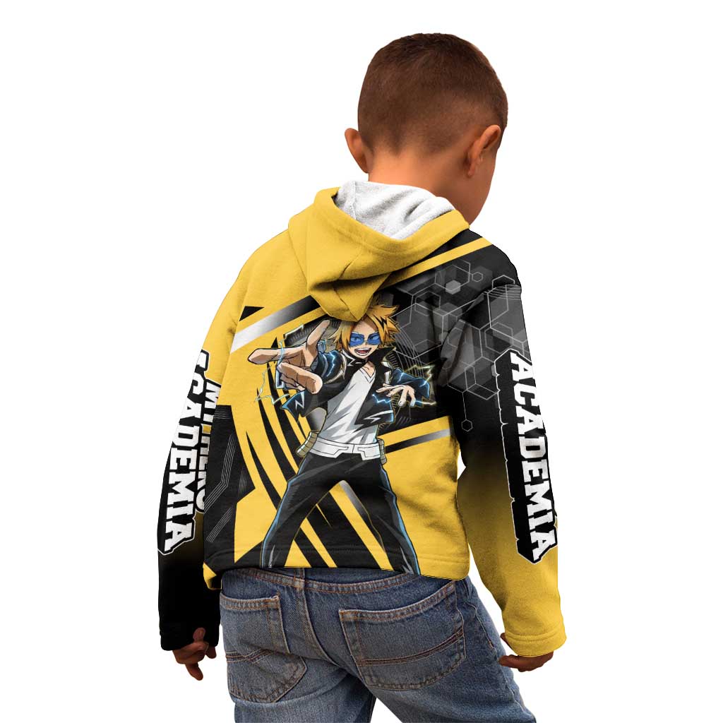 Denki Kaminari Kid Hoodie Bold Anime Action Illustration with Electric Lightning Effects