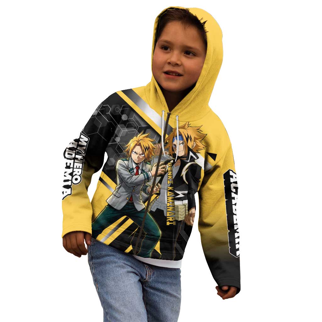 Denki Kaminari Kid Hoodie Bold Anime Action Illustration with Electric Lightning Effects