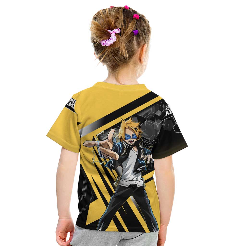 Denki Kaminari Kid T Shirt Bold Anime Action Illustration with Electric Lightning Effects
