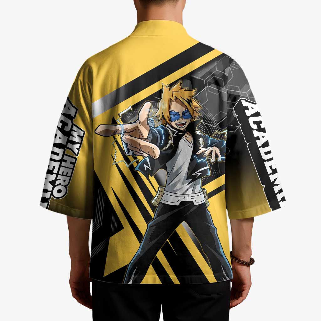 Denki Kaminari Kimono Bold Anime Action Illustration with Electric Lightning Effects