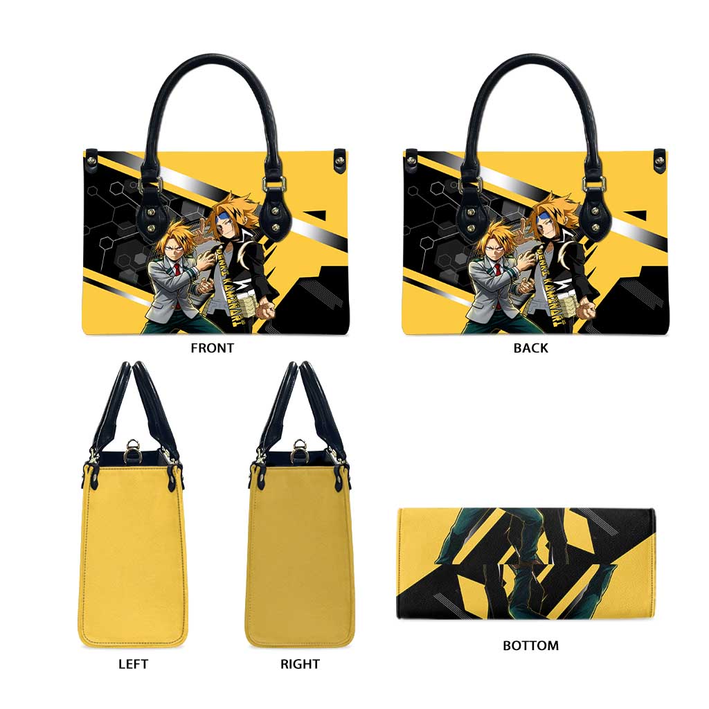 Denki Kaminari Leather Bag Bold Anime Action Illustration with Electric Lightning Effects