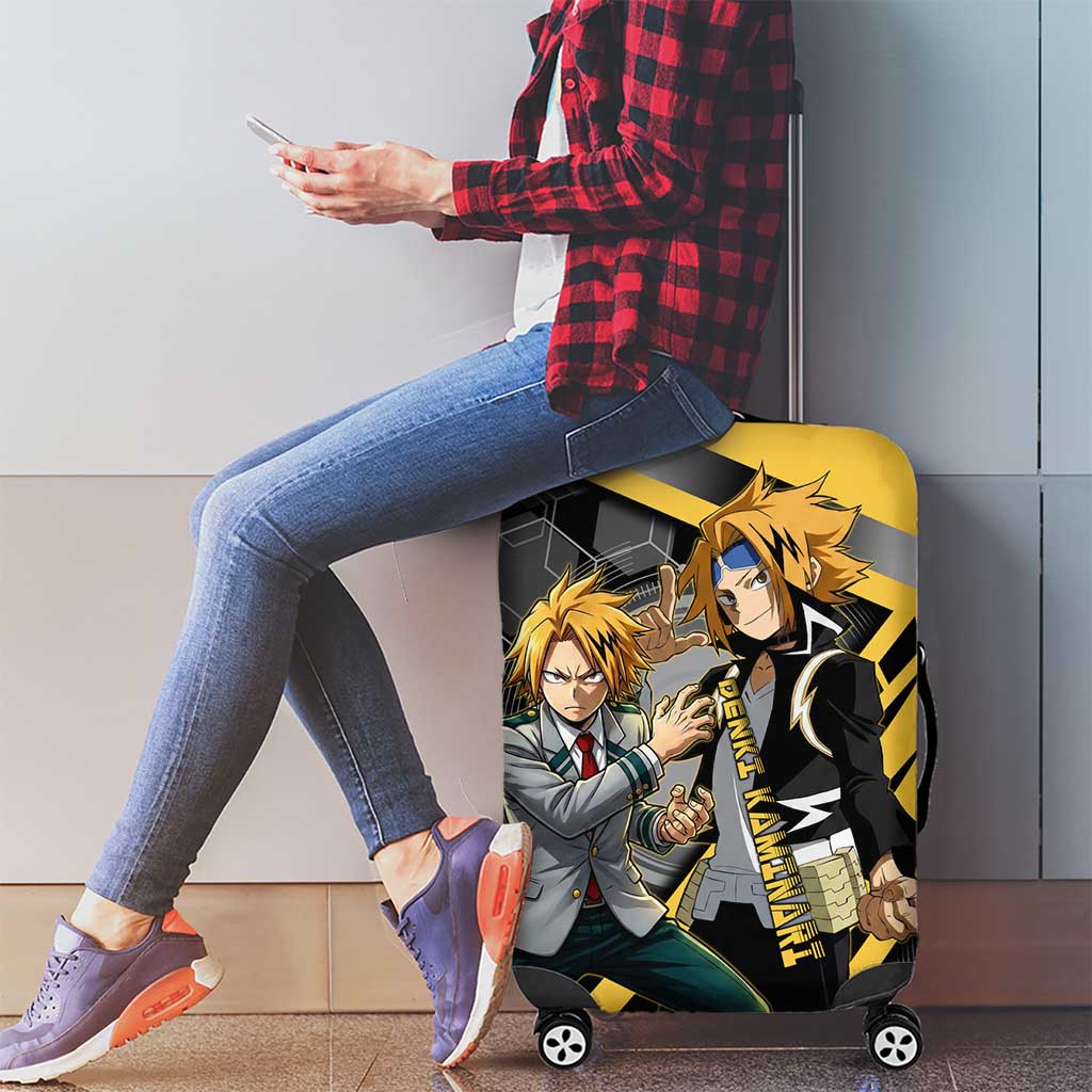 Denki Kaminari Luggage Cover Bold Anime Action Illustration with Electric Lightning Effects