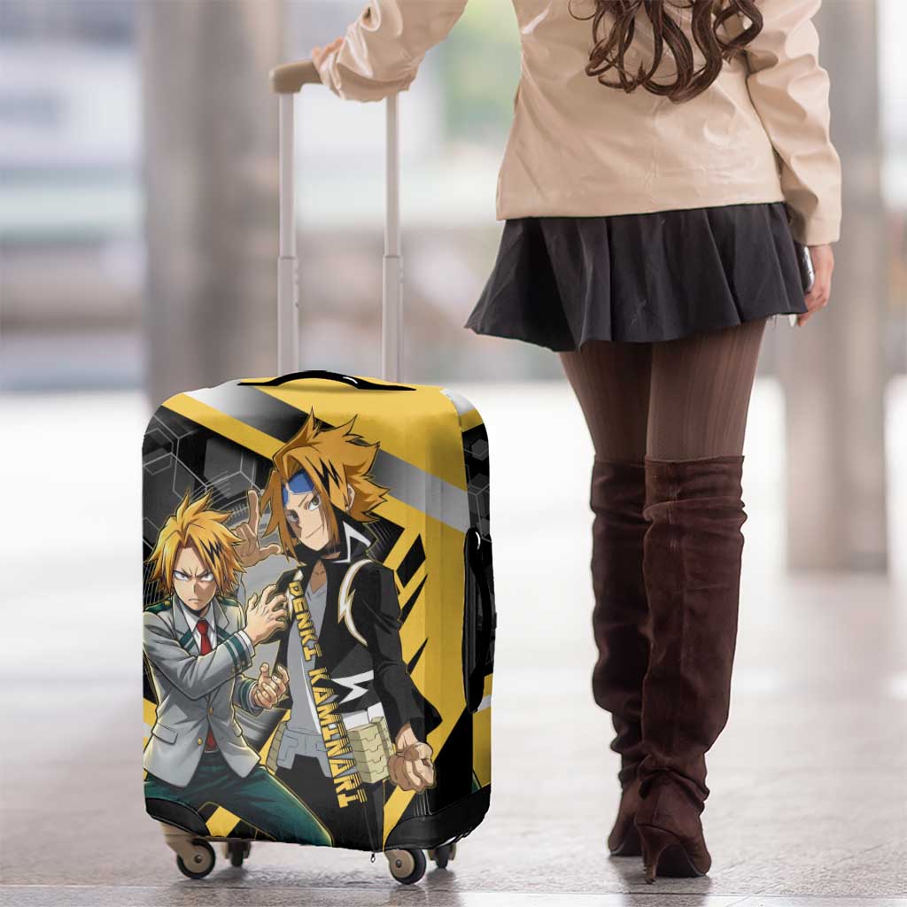 Denki Kaminari Luggage Cover Bold Anime Action Illustration with Electric Lightning Effects