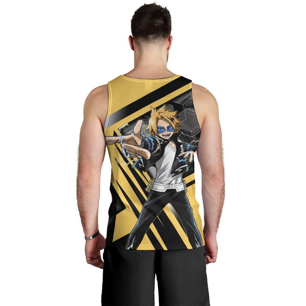 Denki Kaminari Men Tank Top Bold Anime Action Illustration with Electric Lightning Effects