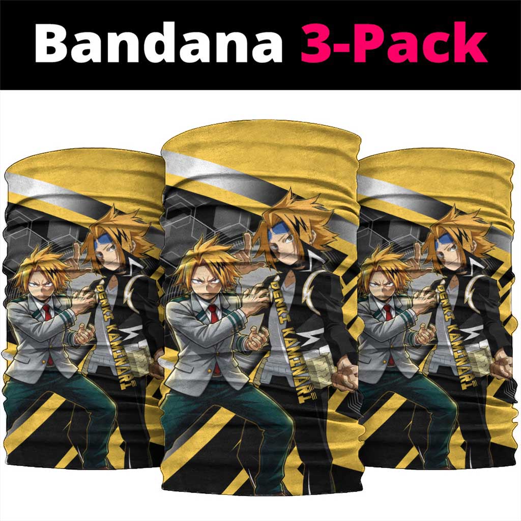 Denki Kaminari Neck Gaiter Bold Anime Action Illustration with Electric Lightning Effects