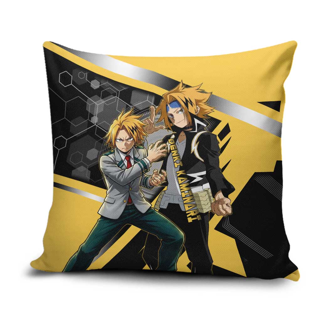 Denki Kaminari Pillow Cover Bold Anime Action Illustration with Electric Lightning Effects