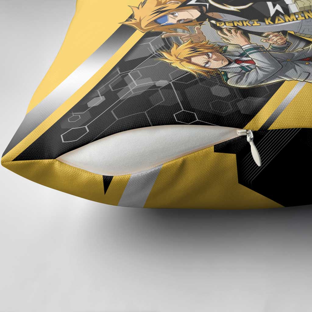 Denki Kaminari Pillow Cover Bold Anime Action Illustration with Electric Lightning Effects