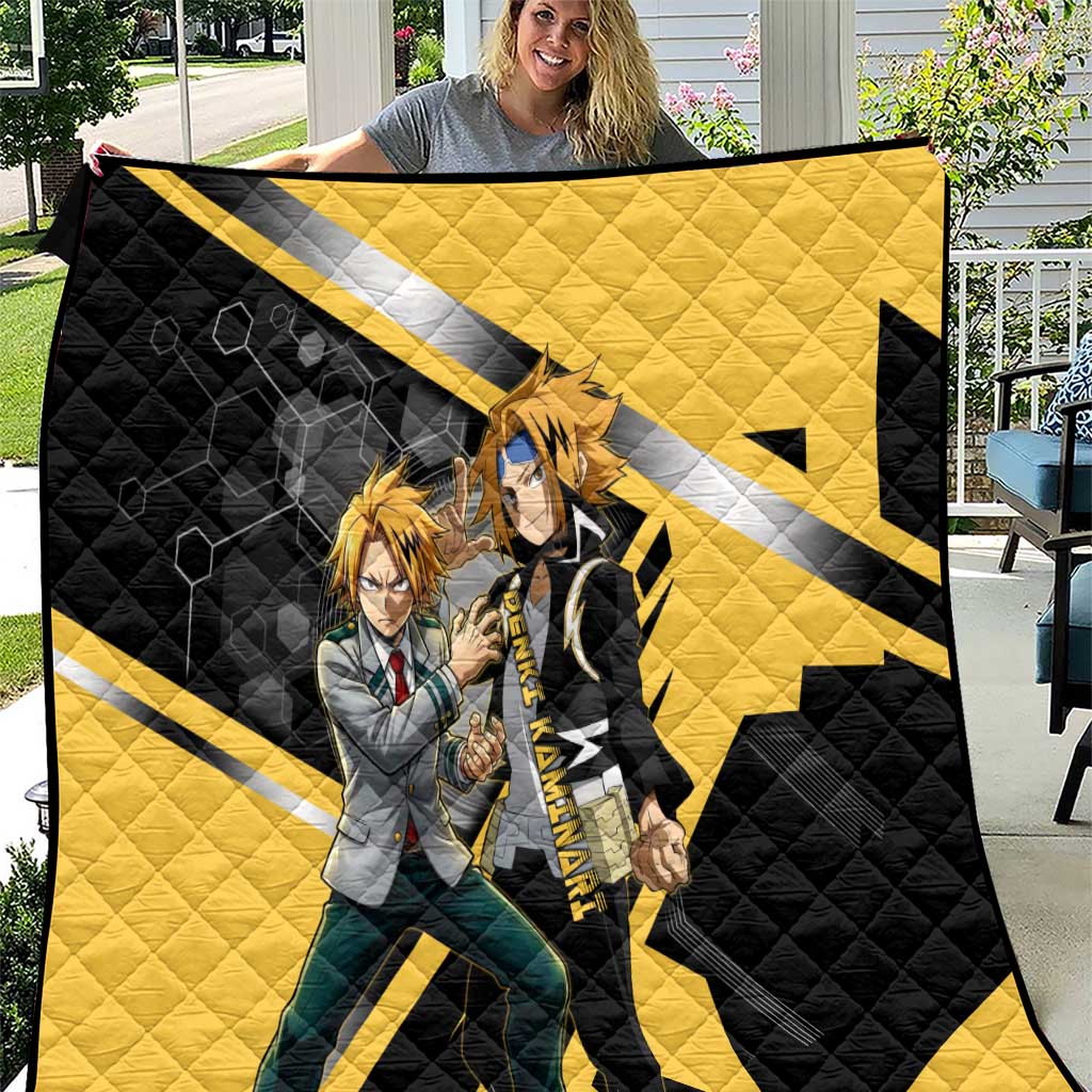 Denki Kaminari Quilt Bold Anime Action Illustration with Electric Lightning Effects