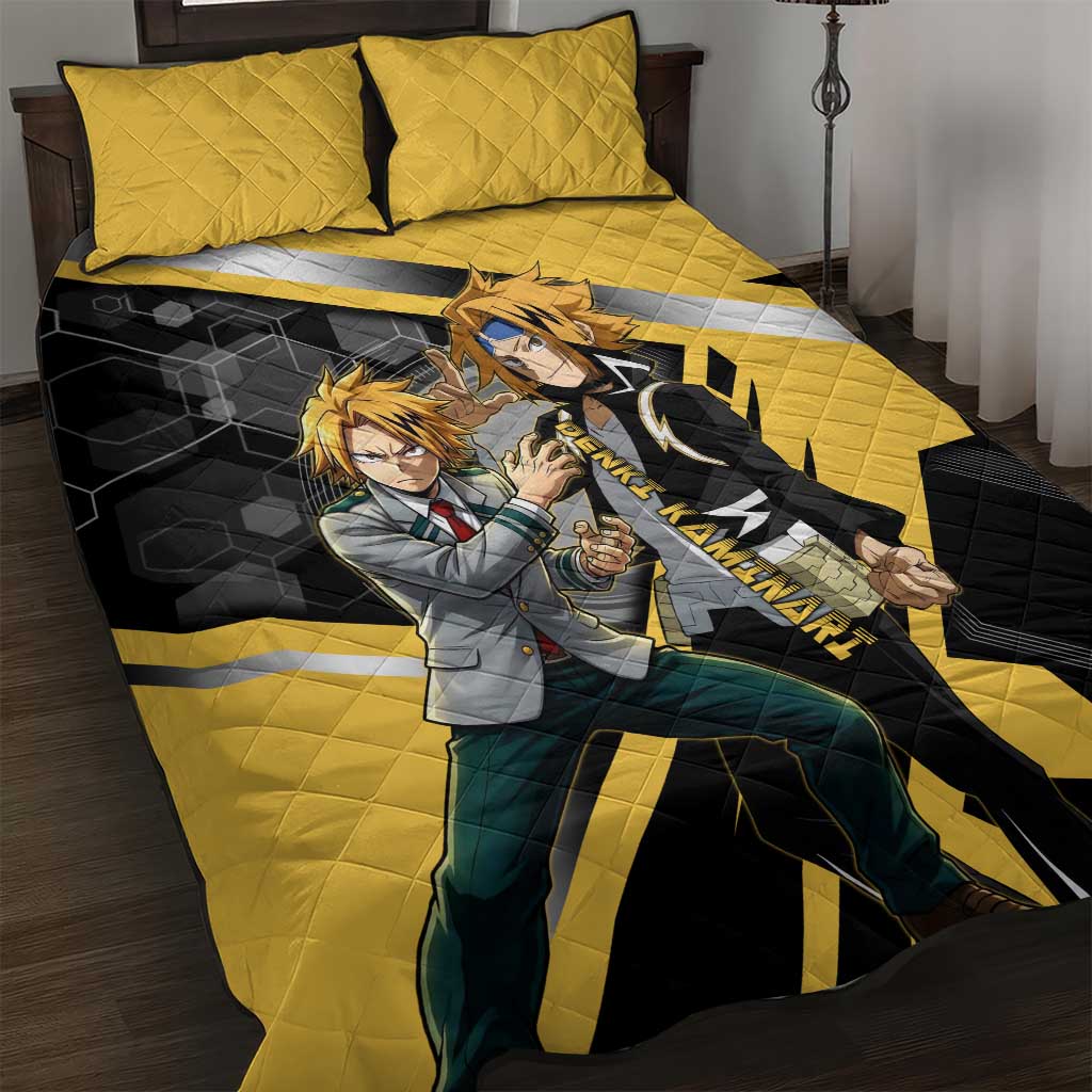 Denki Kaminari Quilt Bed Set Bold Anime Action Illustration with Electric Lightning Effects