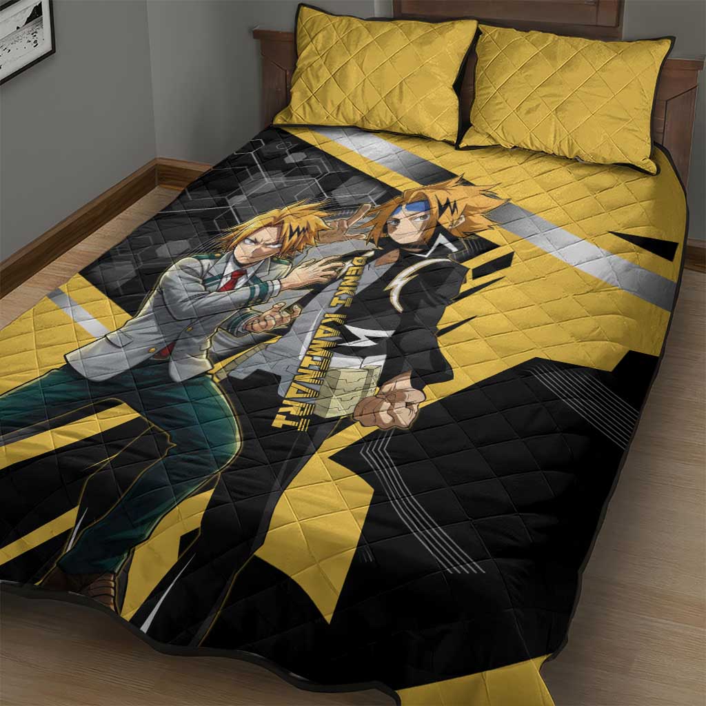 Denki Kaminari Quilt Bed Set Bold Anime Action Illustration with Electric Lightning Effects