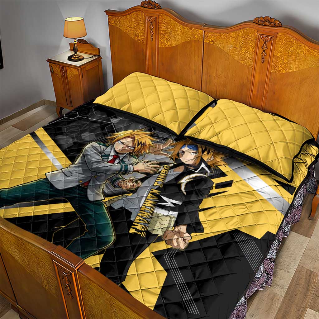 Denki Kaminari Quilt Bed Set Bold Anime Action Illustration with Electric Lightning Effects
