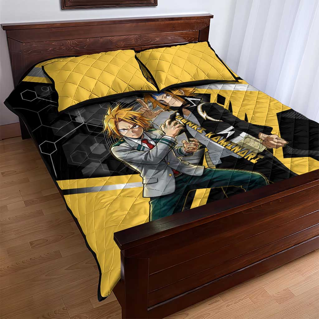 Denki Kaminari Quilt Bed Set Bold Anime Action Illustration with Electric Lightning Effects