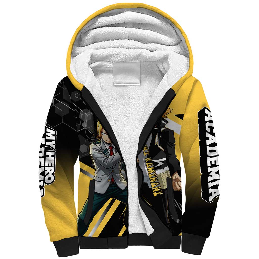 Denki Kaminari Sherpa Hoodie Bold Anime Action Illustration with Electric Lightning Effects