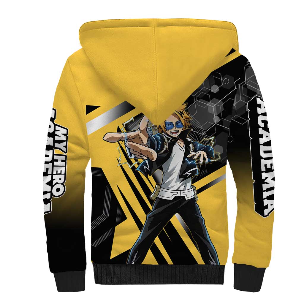 Denki Kaminari Sherpa Hoodie Bold Anime Action Illustration with Electric Lightning Effects