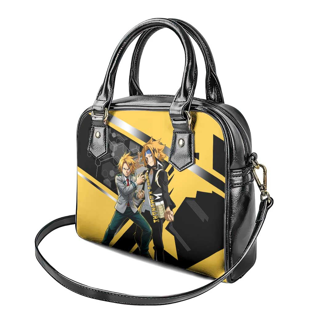 Denki Kaminari Shoulder Handbag Bold Anime Action Illustration with Electric Lightning Effects