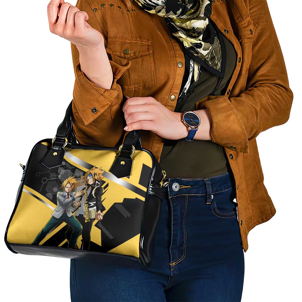Denki Kaminari Shoulder Handbag Bold Anime Action Illustration with Electric Lightning Effects