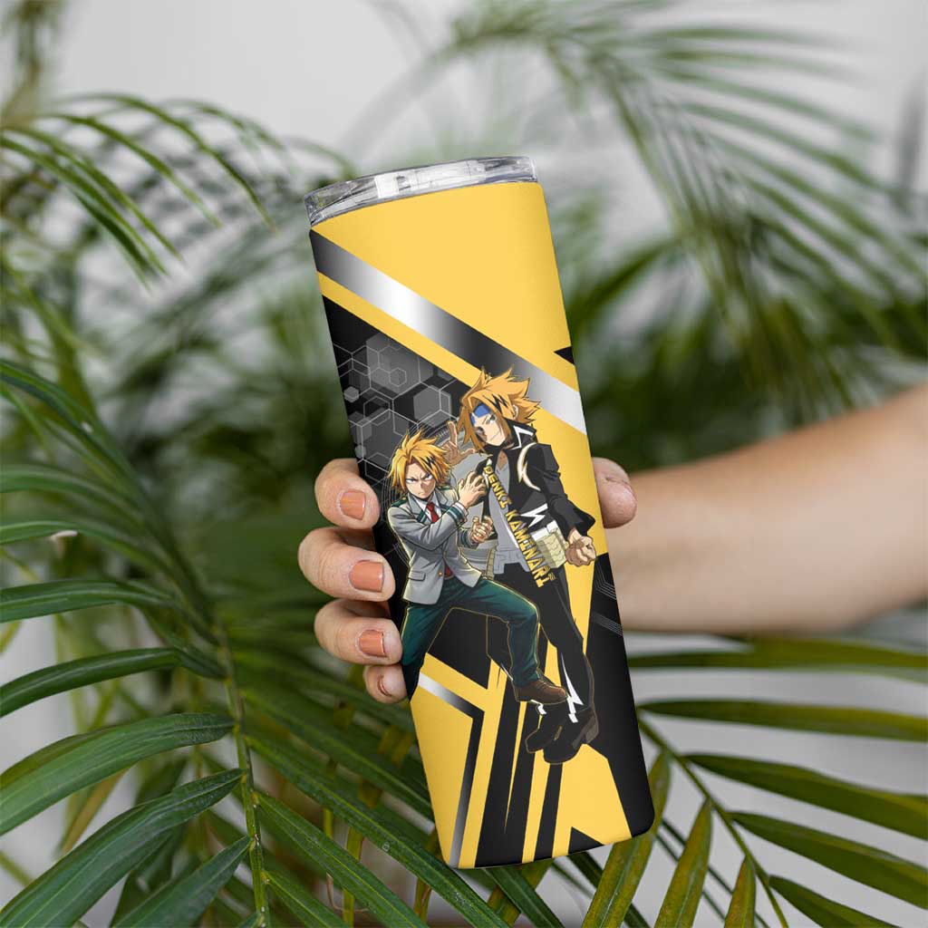 Denki Kaminari Skinny Tumbler Bold Anime Action Illustration with Electric Lightning Effects