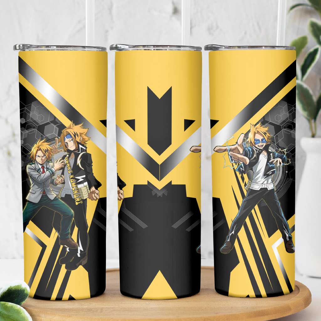 Denki Kaminari Skinny Tumbler Bold Anime Action Illustration with Electric Lightning Effects