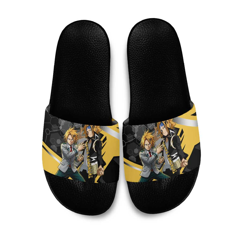 Denki Kaminari Slide Sandals Bold Anime Action Illustration with Electric Lightning Effects
