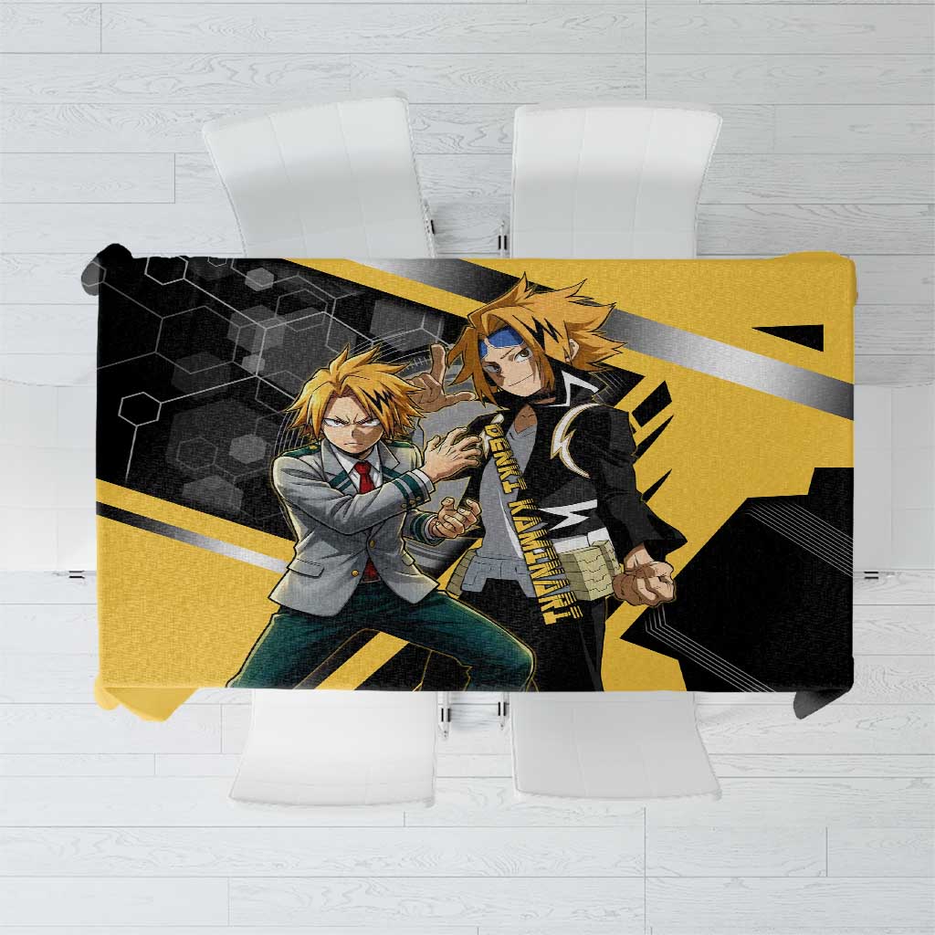 Denki Kaminari Tablecloth Bold Anime Action Illustration with Electric Lightning Effects