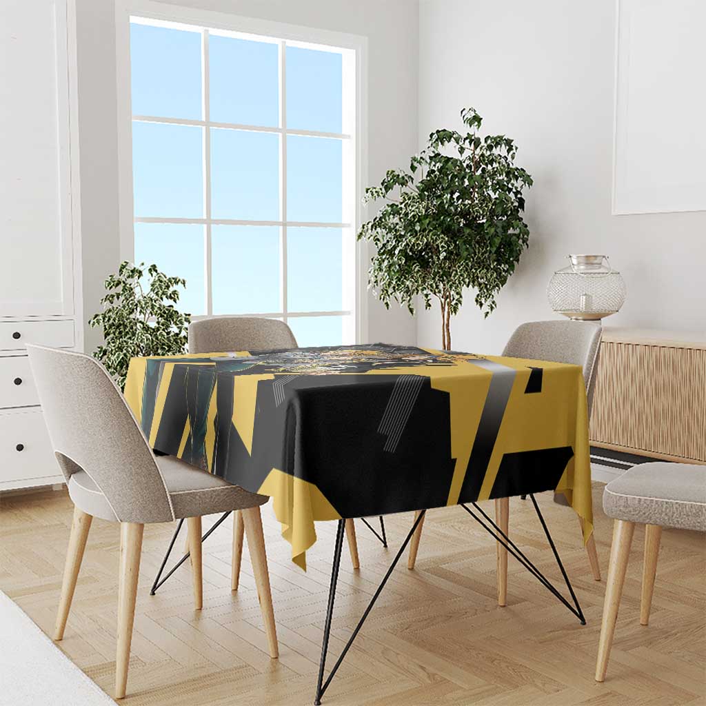Denki Kaminari Tablecloth Bold Anime Action Illustration with Electric Lightning Effects