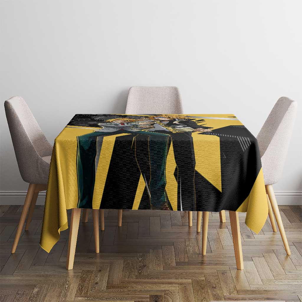 Denki Kaminari Tablecloth Bold Anime Action Illustration with Electric Lightning Effects