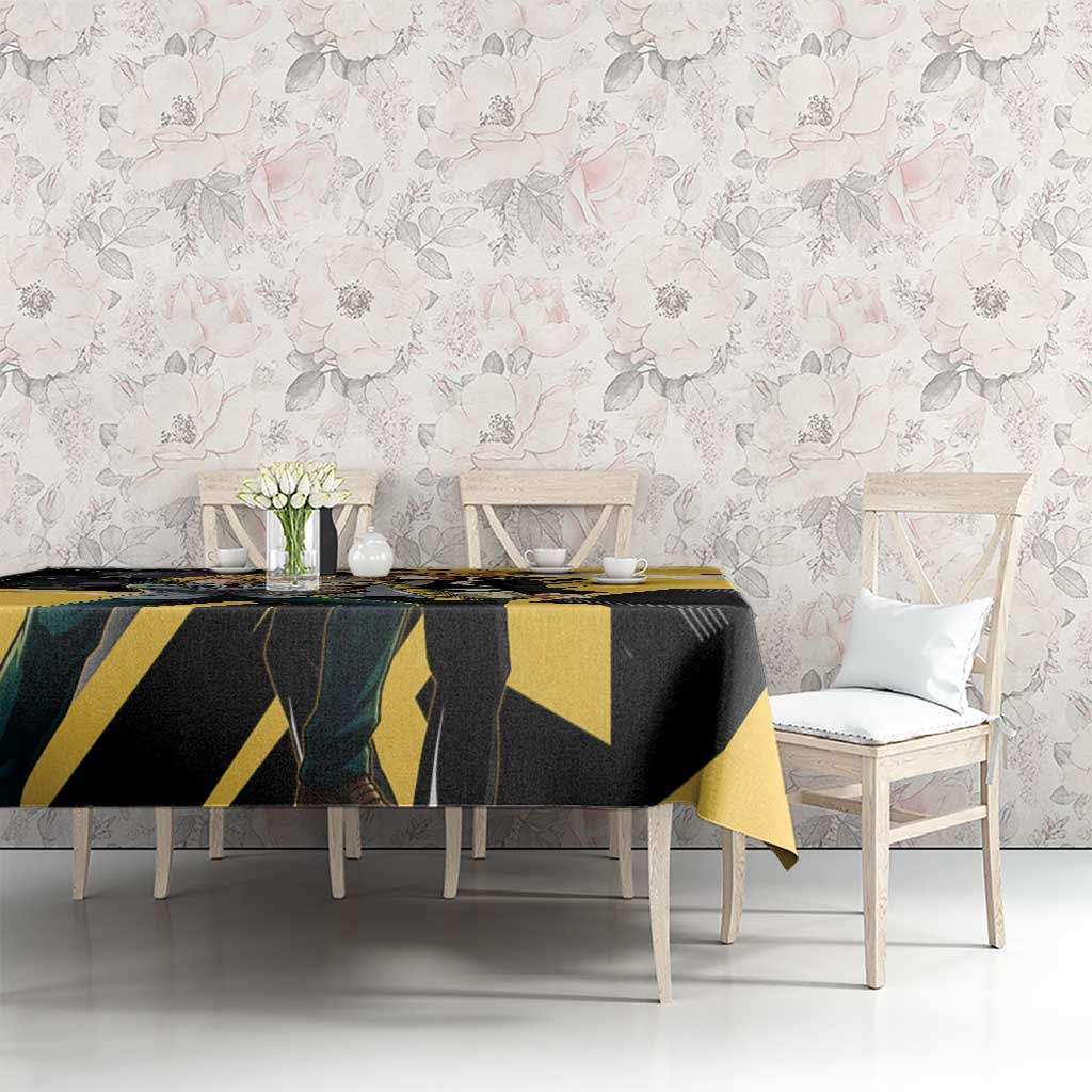 Denki Kaminari Tablecloth Bold Anime Action Illustration with Electric Lightning Effects