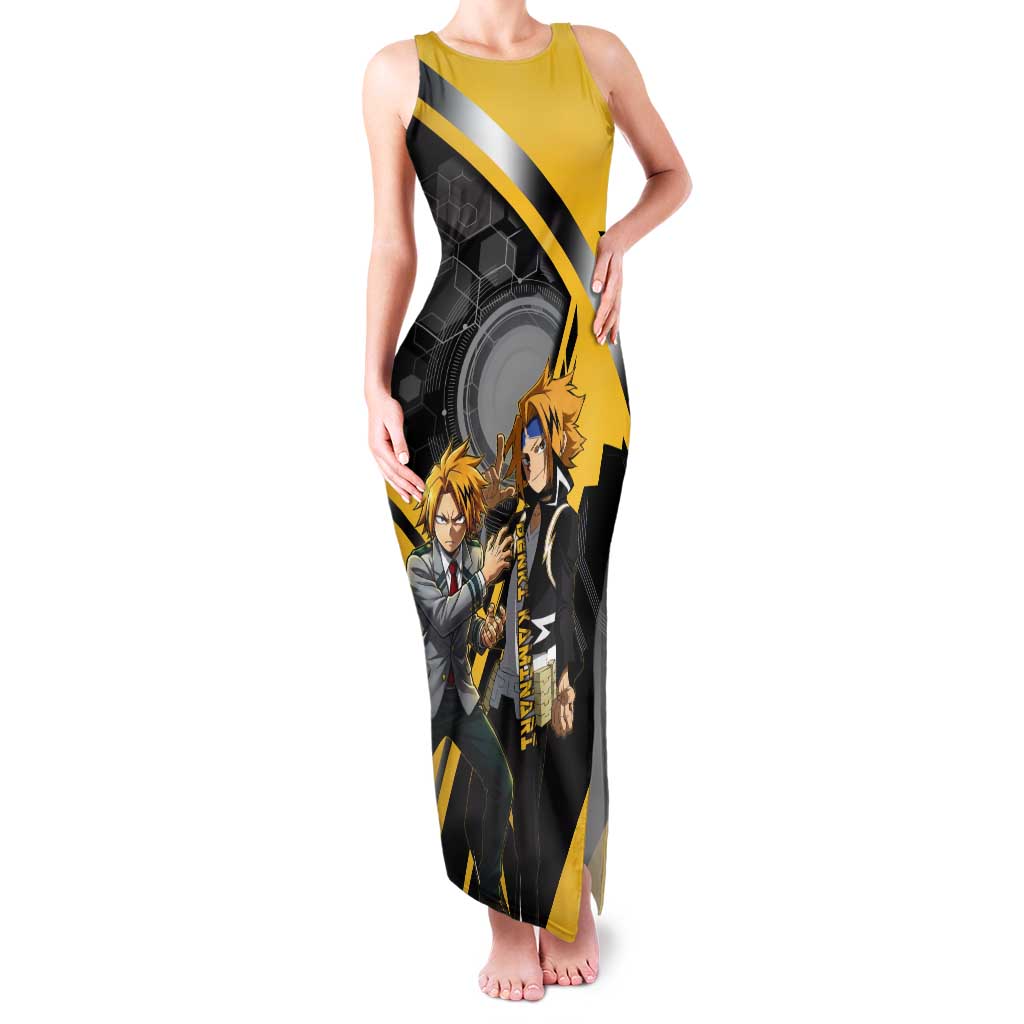 Denki Kaminari Tank Maxi Dress Bold Anime Action Illustration with Electric Lightning Effects