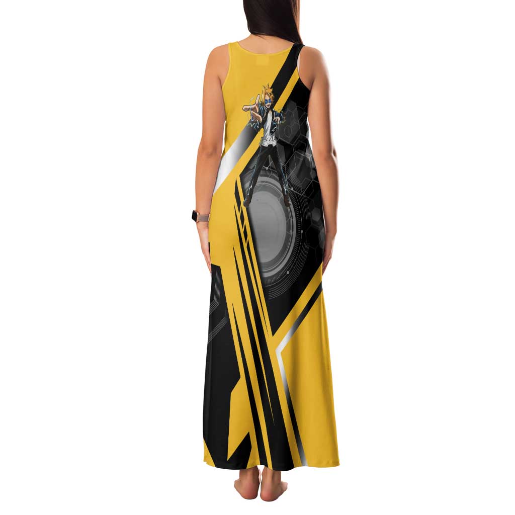 Denki Kaminari Tank Maxi Dress Bold Anime Action Illustration with Electric Lightning Effects