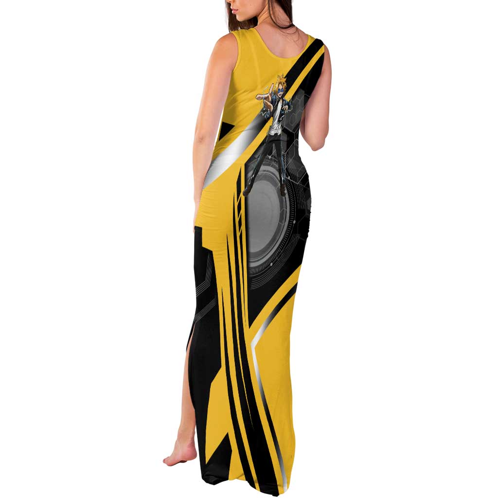 Denki Kaminari Tank Maxi Dress Bold Anime Action Illustration with Electric Lightning Effects
