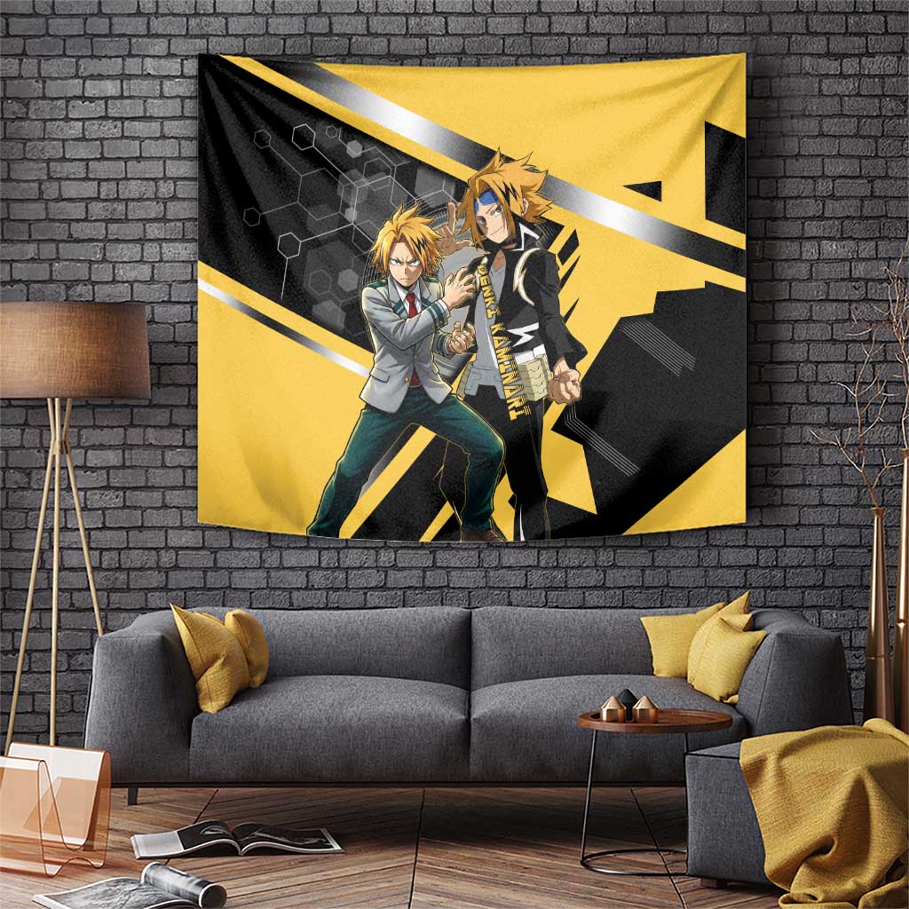 Denki Kaminari Tapestry Bold Anime Action Illustration with Electric Lightning Effects