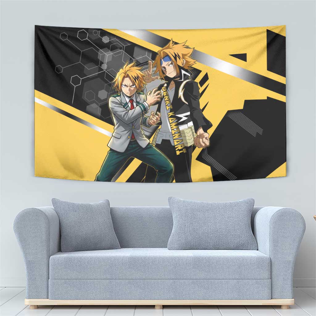 Denki Kaminari Tapestry Bold Anime Action Illustration with Electric Lightning Effects