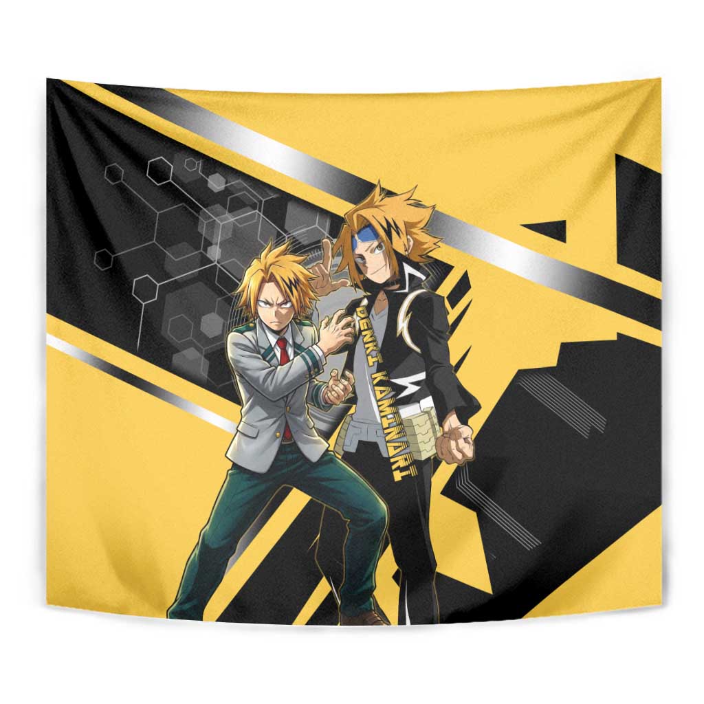 Denki Kaminari Tapestry Bold Anime Action Illustration with Electric Lightning Effects