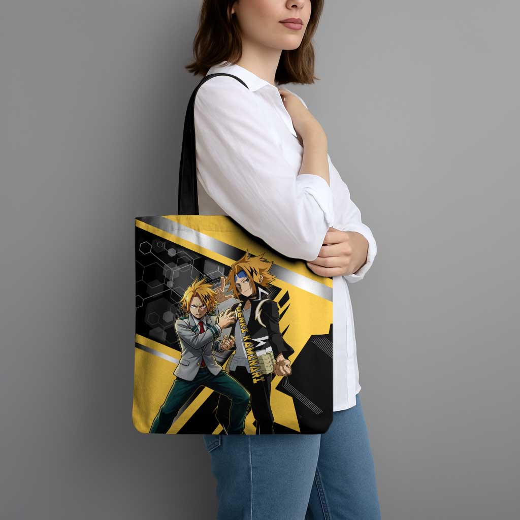 Denki Kaminari Tote Bag Bold Anime Action Illustration with Electric Lightning Effects