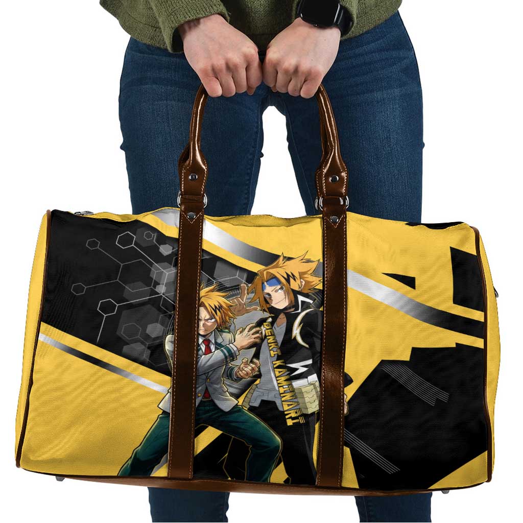 Denki Kaminari Travel Bag Bold Anime Action Illustration with Electric Lightning Effects