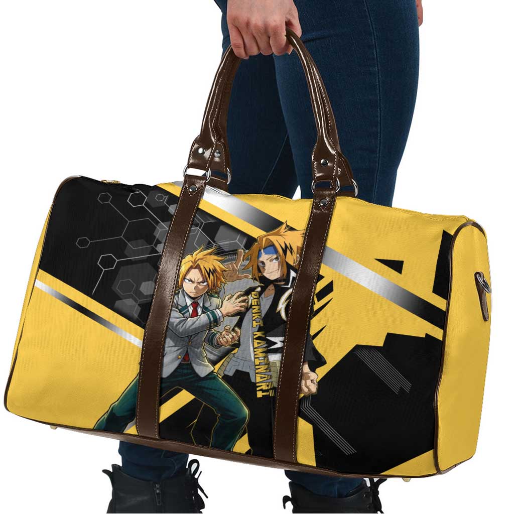 Denki Kaminari Travel Bag Bold Anime Action Illustration with Electric Lightning Effects