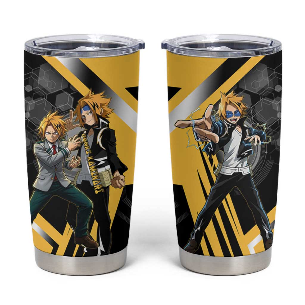 Denki Kaminari Tumbler Cup Bold Anime Action Illustration with Electric Lightning Effects
