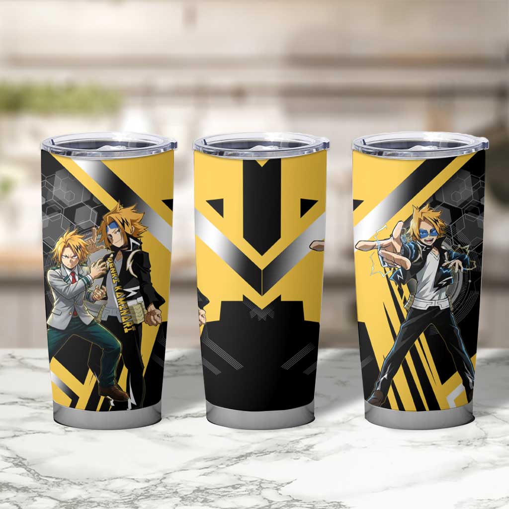 Denki Kaminari Tumbler Cup Bold Anime Action Illustration with Electric Lightning Effects