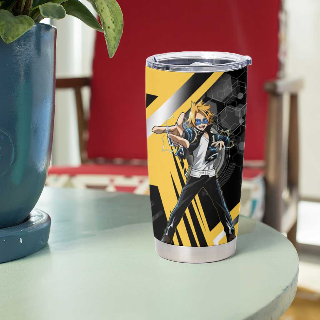 Denki Kaminari Tumbler Cup Bold Anime Action Illustration with Electric Lightning Effects
