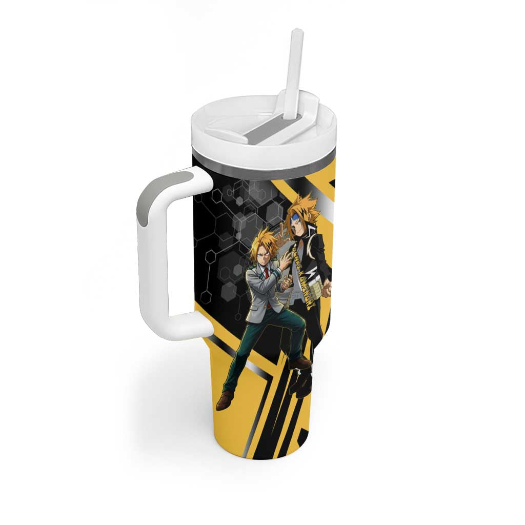 Denki Kaminari Tumbler With Handle Bold Anime Action Illustration with Electric Lightning Effects