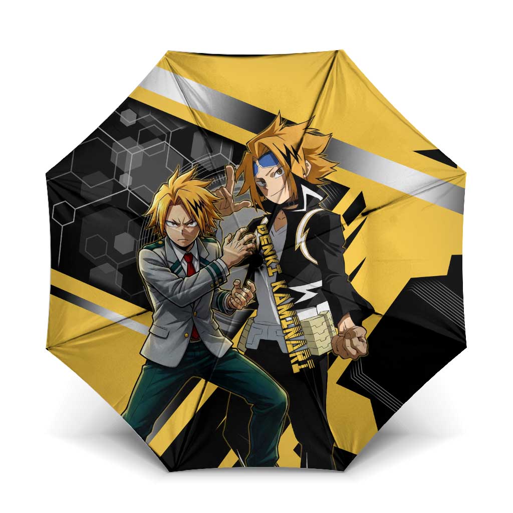 Denki Kaminari Umbrella Bold Anime Action Illustration with Electric Lightning Effects