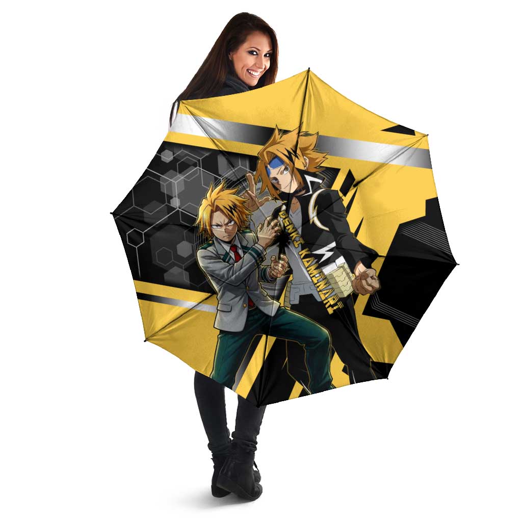 Denki Kaminari Umbrella Bold Anime Action Illustration with Electric Lightning Effects