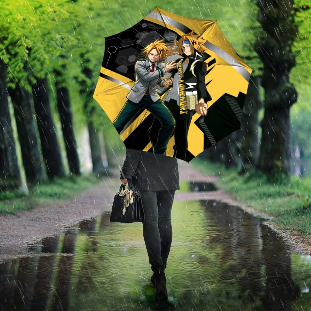 Denki Kaminari Umbrella Bold Anime Action Illustration with Electric Lightning Effects