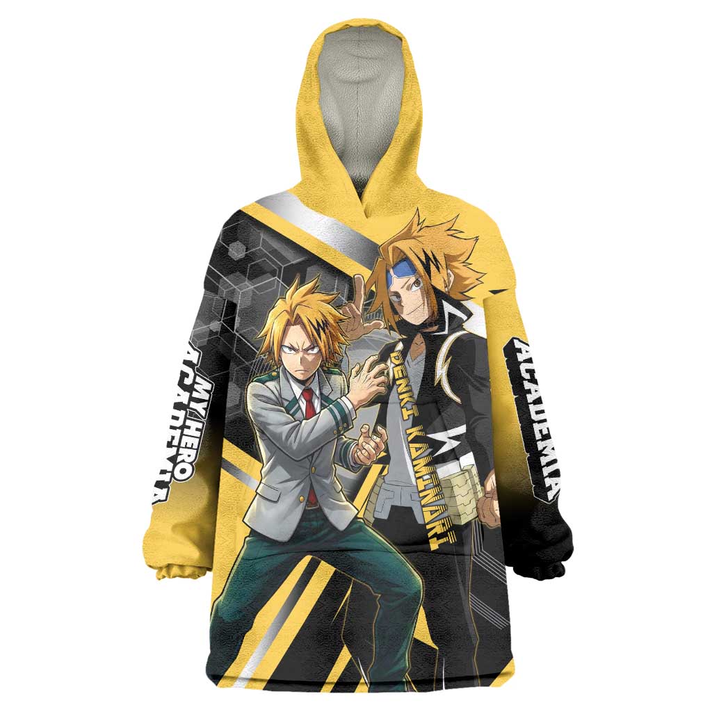 Denki Kaminari Wearable Blanket Hoodie Bold Anime Action Illustration with Electric Lightning Effects