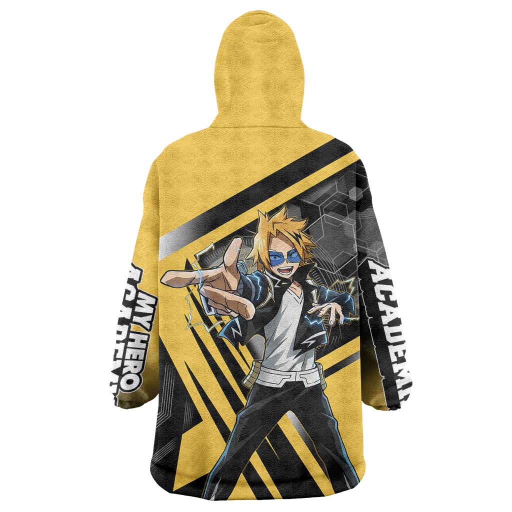 Denki Kaminari Wearable Blanket Hoodie Bold Anime Action Illustration with Electric Lightning Effects