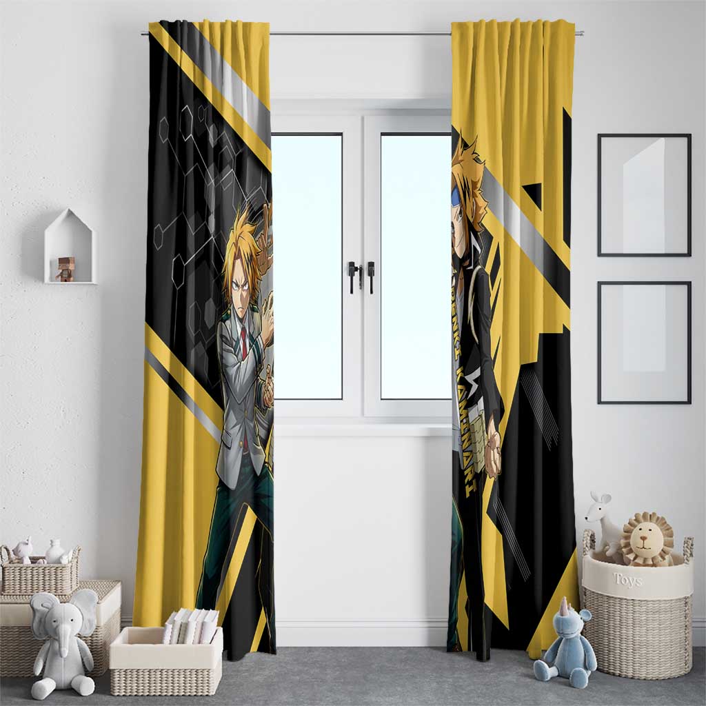 Denki Kaminari Window Curtain Bold Anime Action Illustration with Electric Lightning Effects
