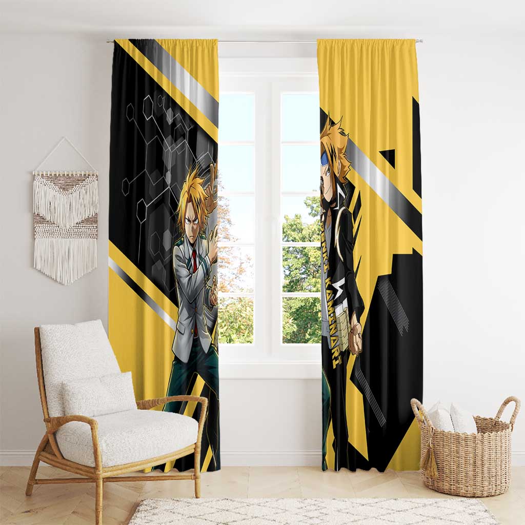 Denki Kaminari Window Curtain Bold Anime Action Illustration with Electric Lightning Effects