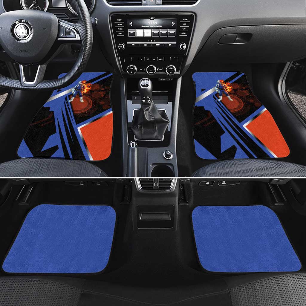 Shoto Todoroki Car Mats Split Fire and Ice Anime Illustration with Elemental Energy Effects